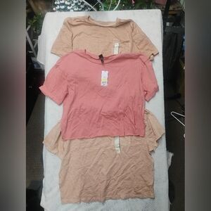 Wild Fable Pink and Tan Short Sleeve Tees